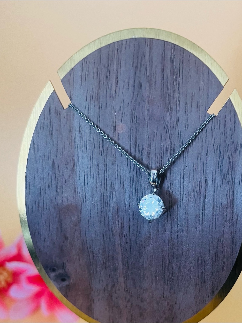 Silver plated clear CZ Express pendant & necklace